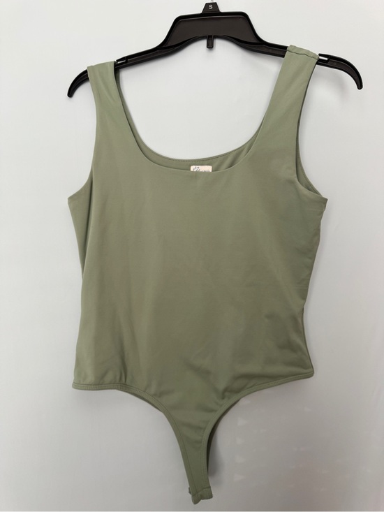 Francesca's Collections Tops - Francescas Blue Rain Large Sage Green Sleeveless Bodysuit Soft Smoothing Sculpt